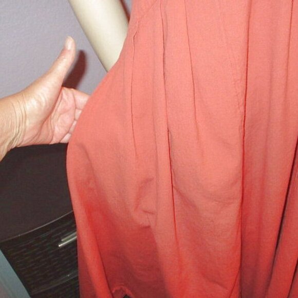 Free People Darling Days Midi Dress Size S Pockets Linen Blend Ruffle Pleated - Picture 4 of 12